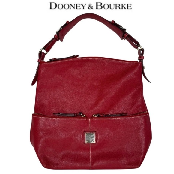 Dooney & Bourke Red Leather Dillen Pocket Hobo - Picture 1 of 16